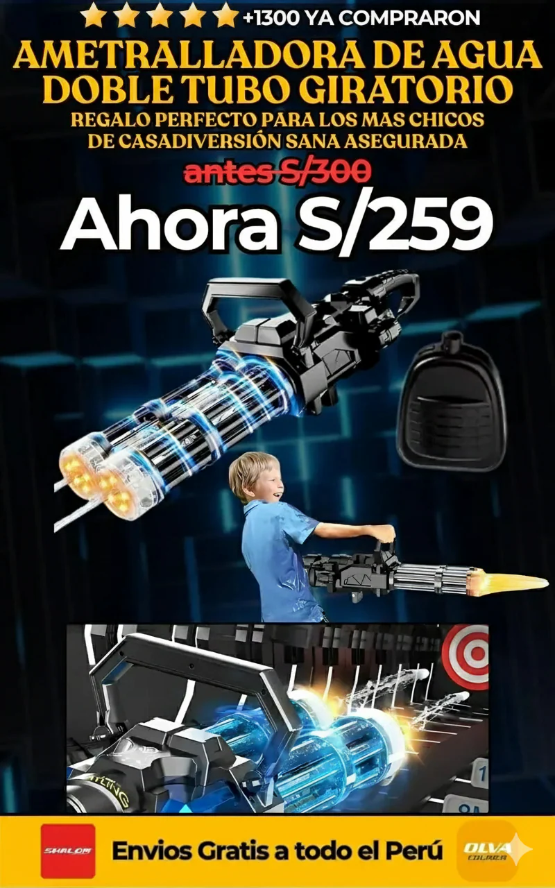 AMETRALLADORA DE AGUA DOBLE TUBO GIRATORIO